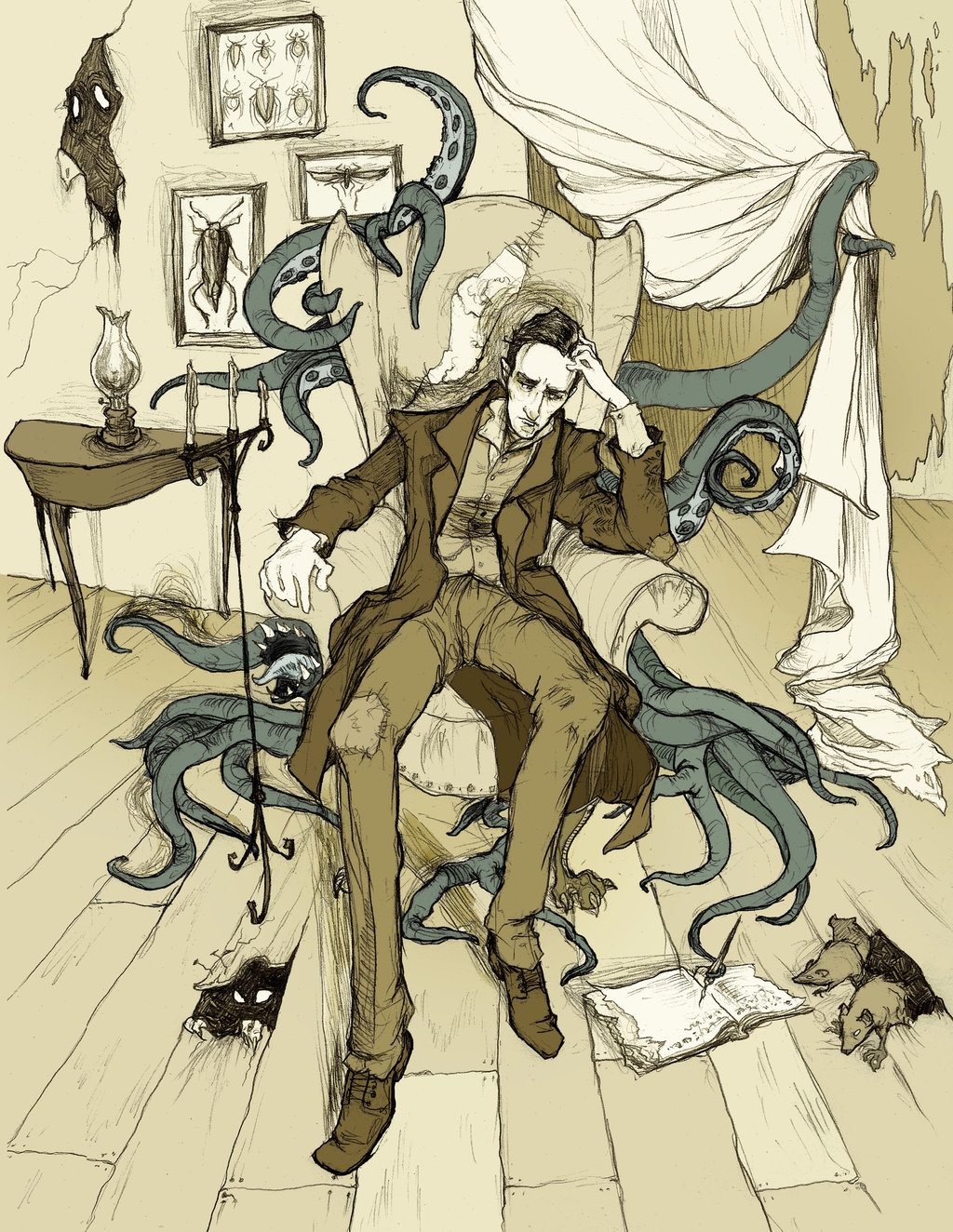 The delightful Mister Lovecraft.
Drawn traditionally and then colored in Photoshop.